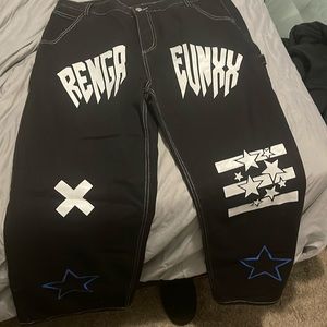 Graphic print jeans from a small store in my hometown